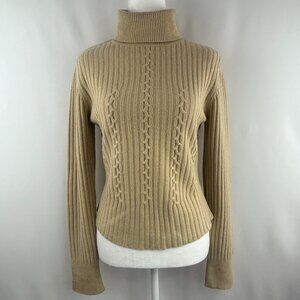 Tommy Hilfiger Camel Turtleneck Knit Sweater – Small